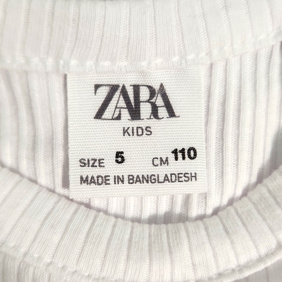 Zara Girls White Ribbed Cropped Halter Tank, Size 5 ~ EUC - Picture 3 of 4